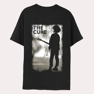 MENS THE CURE GRAPHIC BAND SHIRT BLACK CREW SHORT SLEEVE STANDARD FIT SIZE SMALL